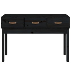 vidaXL Tavolo Consolle Nero 114x40x75 cm in Legno Massello di Pino