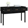 vidaXL Tavolo Consolle Nero 114x40x75 cm in Legno Massello di Pino