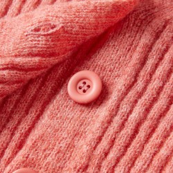 Cardigan da Bambina Lavorato a Maglia Rosa Medio 116