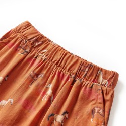 Gonna da Bambina con Stampa Cavalli Cognac 116