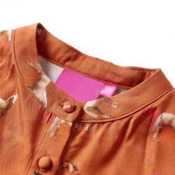 Abito da Bambina con Stampa Cavalli Cognac 128