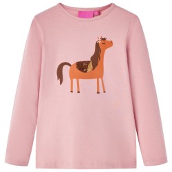 Maglietta per Bambini a Maniche Lunghe Stampa Pony Rosa Chiaro 116