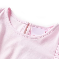 Abito da Bambina con Volant Stampa Cuori Lucidi Rosa Chiaro 104