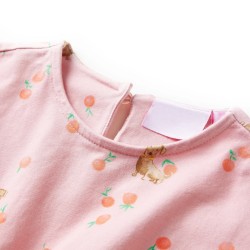 Abito da Bambina con Coulisse e Stampa Frutta Arancione Chiaro 116