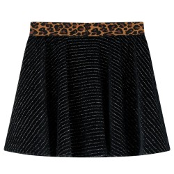 Gonna da Bambina con Vita Leopardata Nera 140