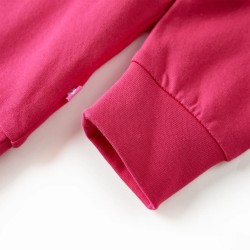 Felpa per Bambini con Pavone in Paillettes Rosa Brillante 92