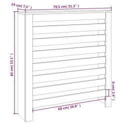 Copertura Termosifone Nera 79,5x19x84 cm Legno Massello Pino