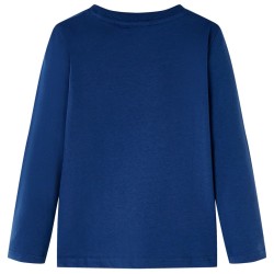 Maglietta da Bambino a Maniche Lunghe con Stampa Orso Blu Jeans 104