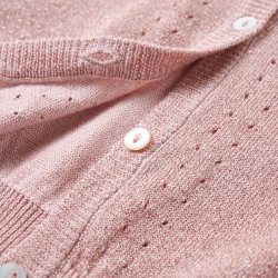 Cardigan da Bambina Lavorato a Maglia Rosa Tenue 92