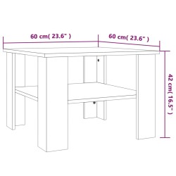 Tavolino da Salotto Grigio Sonoma 60x60x42 cm Legno ingegnerizzato