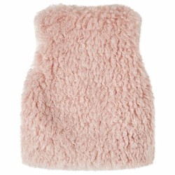 Gilet da Bambina in Pelliccia Sintetica Rosa Chiaro 140