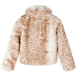 Cappotto da Bambina in Pelliccia Sintetica Cognac 104