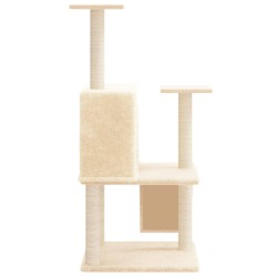 vidaXL Albero per Gatti con Tiragraffi in Sisal Crema 109 cm