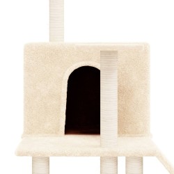 vidaXL Albero per Gatti con Tiragraffi in Sisal Crema 109 cm