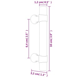 Maniglie per Mobili 10pz Argento 64mm in Acciaio Inox