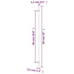 Maniglie per Mobili 5pz Nere 480mm in Acciaio Inox