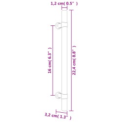 Maniglie per Mobili 10pz Bronzo 160mm in Acciaio Inox