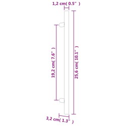 Maniglie per Mobili 20 pz Nere 192 mm in Acciaio Inox