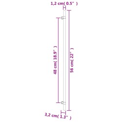 Maniglie per Mobili 20 pz Nere 480 mm in Acciaio Inox