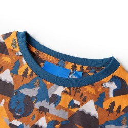 Pigiama per Bambini Maniche Lunghe Stampa Animali Montagne Cognac 92