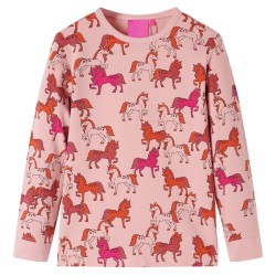 Pigiama per Bambini a Maniche Lunghe Stampa Cavallo Rosa Chiaro 128