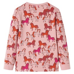 Pigiama per Bambini a Maniche Lunghe Stampa Cavallo Rosa Chiaro 128