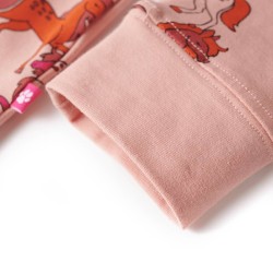 Pigiama per Bambini a Maniche Lunghe Stampa Cavallo Rosa Chiaro 128