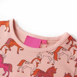 Pigiama per Bambini a Maniche Lunghe Stampa Cavallo Rosa Chiaro 104