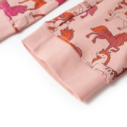 Pigiama per Bambini a Maniche Lunghe Stampa Cavallo Rosa Chiaro 104