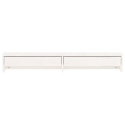 Supporto per Monitor Bianco 100x27x15 cm Legno Massello di Pino