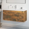 Mobile Bagno con Lavabo Integrato Rovere Fumo Legno ingegnerizzato