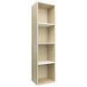 Libreria/Mobile TV Bianco Rovere Sonoma 36x30x143cm Multistrato