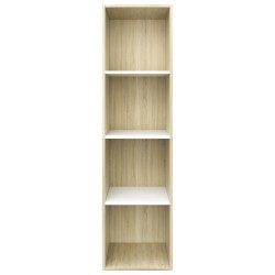 Libreria/Mobile TV Bianco Rovere Sonoma 36x30x143cm Multistrato