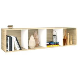 Libreria/Mobile TV Bianco Rovere Sonoma 36x30x143cm Multistrato