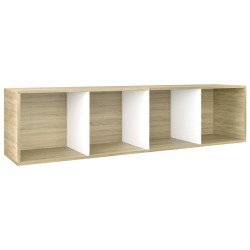 Libreria/Mobile TV Bianco Rovere Sonoma 36x30x143cm Multistrato