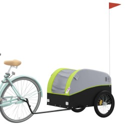 Rimorchio da Bici Nero e Verde 45 kg in Ferro