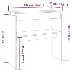    Tavolino Consolle Rovere Fumo 102x30x80 cm in Legno ingegnerizzato