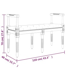    Panca Grigio Scuro 110x40x70 cm in Tessuto