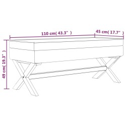 Sgabello Portaoggetti Nero 110x45x49 cm in Velluto