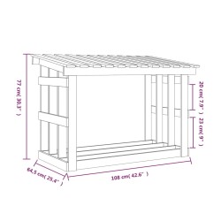    Portalegna 108x64,5x77 cm in Legno Massello di Pino