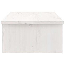 Supporto per Monitor Bianco 50x27x15 cm Legno Massello di Pino