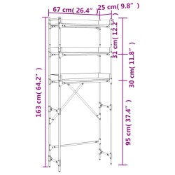 Scaffale per Lavatrice Rovere Sonoma 67x25x163 cm Multistrato