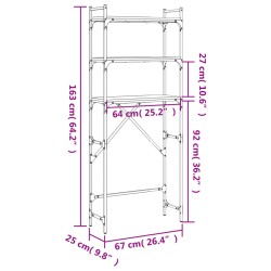 Scaffale per Lavatrice Rovere Fumo 67x25x163 cm Multistrato