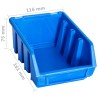 Contenitori Impilabili 20 pz Blu in Plastica