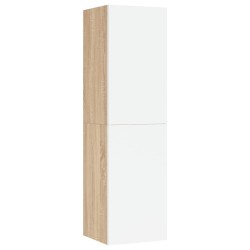 Mobili TV 2pz Bianco e Rovere Sonoma 30,5x30x110 cm Multistrato