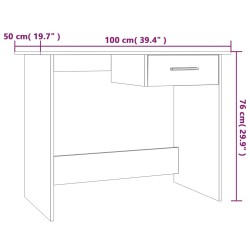 Scrivania Grigio Sonoma 100x50x76 cm in Legno ingegnerizzato