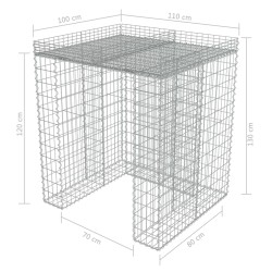 Gabbione in Acciaio Zincato per Bidoni 110x100x130 cm