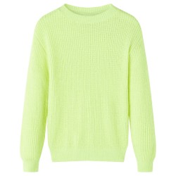 Maglione da Bambina Lavorato a Mano Giallo Neon 92