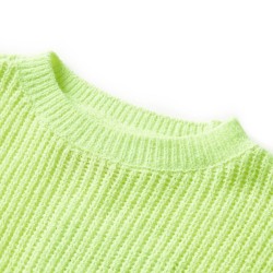 Maglione da Bambina Lavorato a Mano Giallo Neon 92