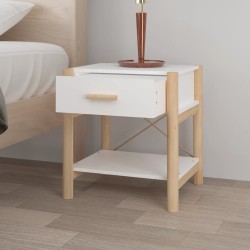    Tavolino da Letto Bianco 42x38x45 cm in Legno ingegnerizzato